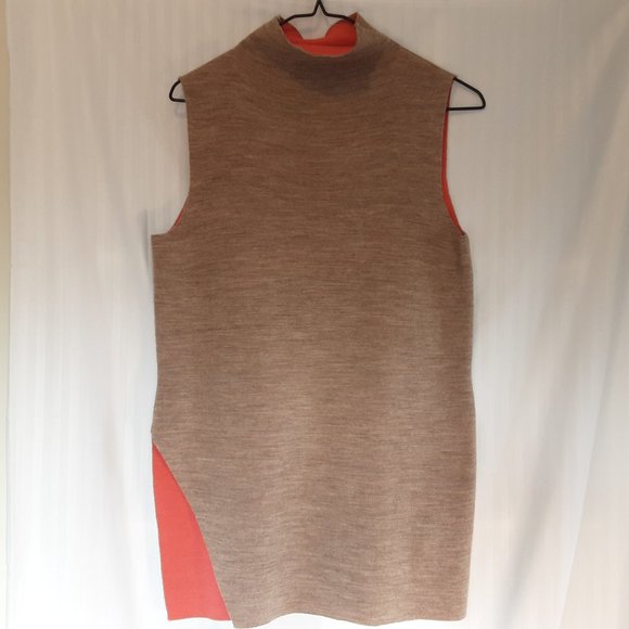 Max Studio Sweaters - 🌞 Max Studio Tan Wool Blend Sweater | Mock Neck Vest Tank Top | M
